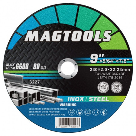 Диск відрізний по металу MAGTOOLS 230х2.0х22.2мм арт.3227 (5шт/25уп.)