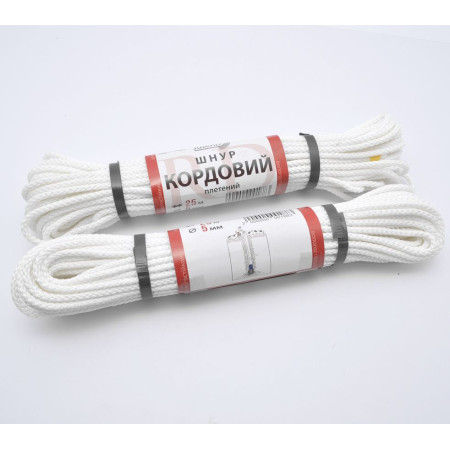 Шнур КОРДовий плетений - white juteRD d5,0мм 25м
