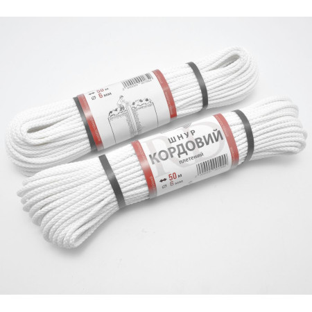 Шнур КОРДовий плетений - white juteRD d6,0мм 50м