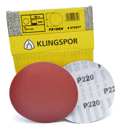 KLINGSPOR : Наждачка на липучцi PS18 EK d125 P220