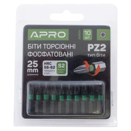 Бита APRO ударная торсионная РZ2*25мм, 10шт/уп (APRO) Бита APRO ударная торсионная РZ2*25мм, 10шт/уп (APRO)