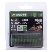 Бита APRO ударная торсионная РН2*25мм, 10шт/уп (APRO)