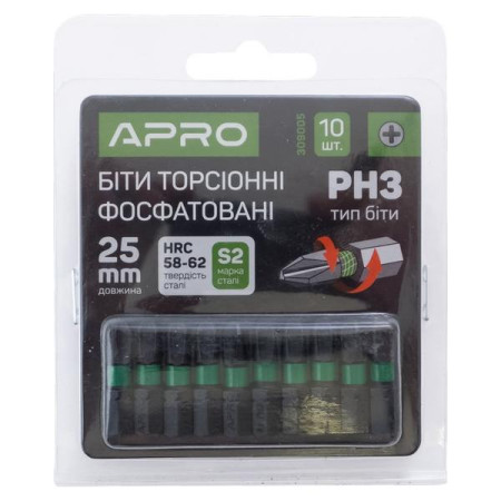 Бита APRO ударная торсионная РН3*25мм, 10шт/уп (APRO) Бита APRO ударная торсионная РН3*25мм, 10шт/уп (APRO)