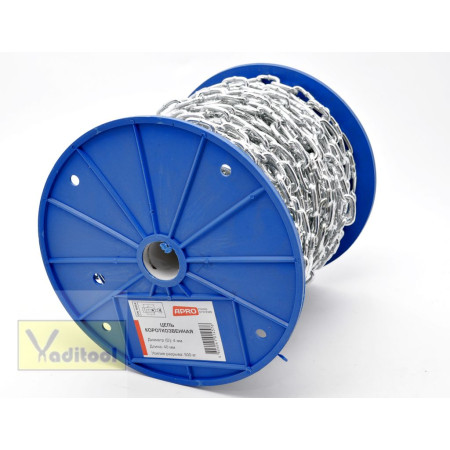 Ланцюг коротка ланка 4 мм оц бухта 60м DIN 5685A