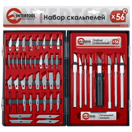 HT-0530 : Набір скальпелів 56 од. в пластиковому футлярі