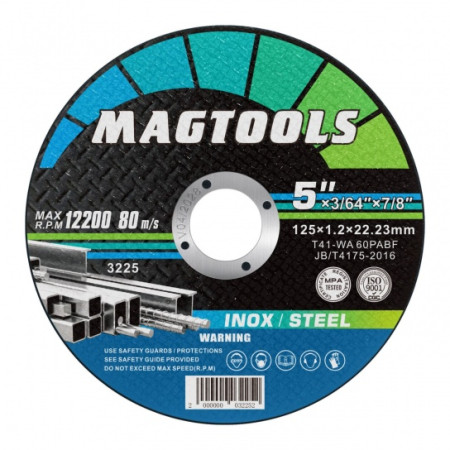 Диск відрізний по металу MAGTOOLS 125х1.2х22.2мм арт.3225 (25шт/50уп.)