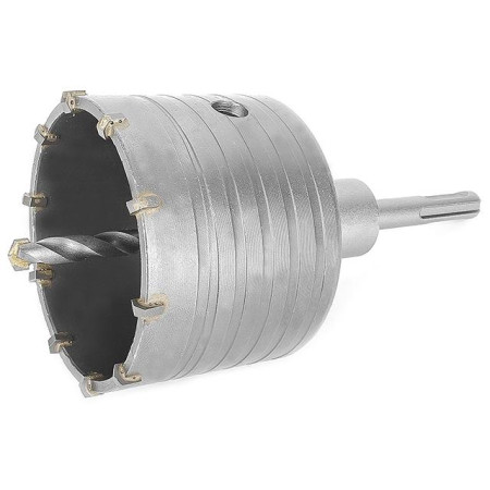 SD-7080 : Комплект: cвердло корончате по бетону 80мм + Перехідник SDS Plus 100мм