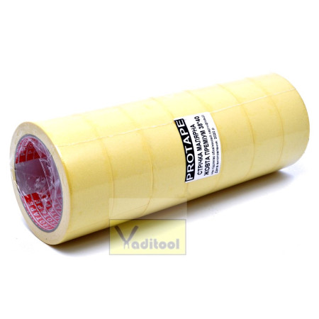 Стрічка малярна жовта профі (ProTape, 38х40 тубус=7шт (63 шт/ящ))