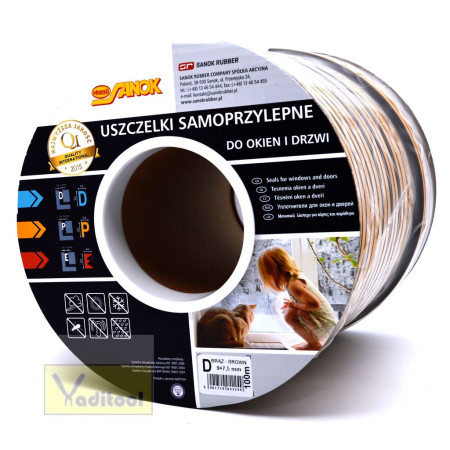 SANOK Ущільнювач 100м D 9*7.5 коричневий