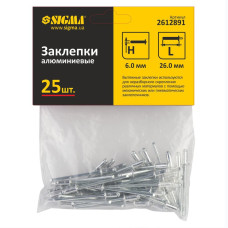2612891 : заклепки алюм 6,0х26мм 25шт Standard 2612891 : заклепки алюм 6,0х26мм 25шт Standard