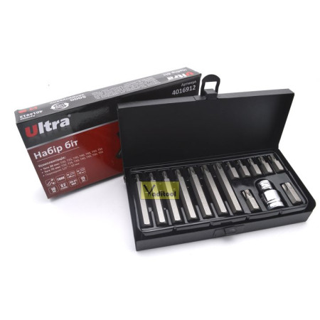 4016912 : набор бит TORX 10мм 15шт S2 (металл кейс) Ultra 4016912 : набор бит TORX 10мм 15шт S2 (металл кейс) Ultra