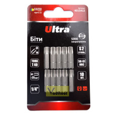 4015412 : біти TORX 40х25мм 1/4-" 10шт S2 (блістер) Ultra 4015412 : біти TORX 40х25мм 1/4-" 10шт S2 (блістер) Ultra