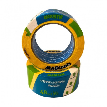 Стрічка малярна фасадна жовта Magtools 38мм х 50м арт.3007 (36шт./ящ)