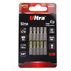 4015002 : биты HEX 5x25мм 1/4-" 10шт S2 (блистер) Ultra