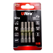 4015032 : биты HEX 8x25мм 1/4-" 8шт S2 (блистер) Ultra