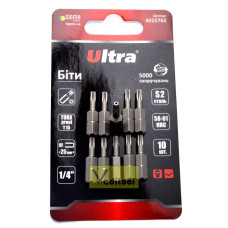4015762 : біти TORX-proof 15х25мм 1/4-" 10шт S2 (блістер) Ultra 4015762 : біти TORX-proof 15х25мм 1/4-" 10шт S2 (блістер) Ultra