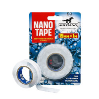 Двостороння клейка стрічка NANO TAPE MUSTANG Прозора 19мм*1м