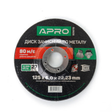 829015 : Диск зачистной по металлу 125х6мм Apro (5шт. в пач.)