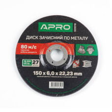 829016 : Диск зачистной по металлу 150х6мм Apro (5шт. в пач.)
