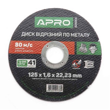 829005 : Диск отрезной по металлу 125х1.6мм Apro (10шт. в пач.)