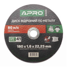 829009 : Диск отрезной по металлу 180х1.6мм Apro (10шт. в пач.)